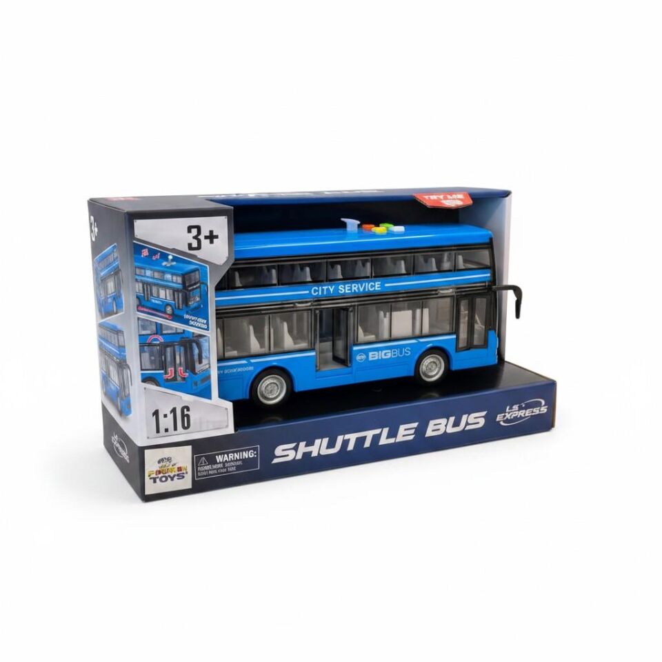 WY912B PİLLİ SESLİ ÇİFT KAT OYUNCAK OTOBÜS