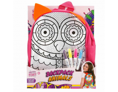 Pretty Pinky Boyanabilir Desenli Baykuş Sırt Çantası