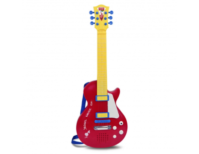 Elektronik Tuşlu ve Telli Askılı Kırmızı Gitar