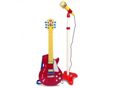 Elektronik Ayaklı Mikrofonlu Gitar Seti Kırmızı