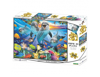 Prime 3D - Oyuncu Yunuslar 500 Parça Yetişkin Puzzle