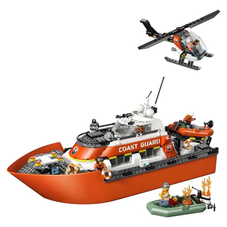 60504 Lego City Sahil Güvenlik Kurtarma Botu ve Helikopteri 742 parça +7 yaş
