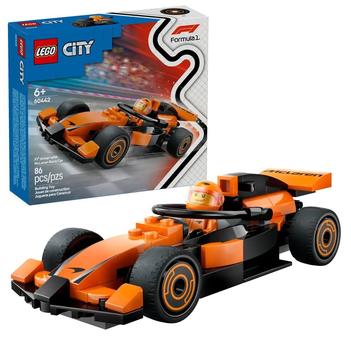 60442 Lego City McLaren Yarış Arabalı F1 Sürücüsü 86 parça +6 yaş