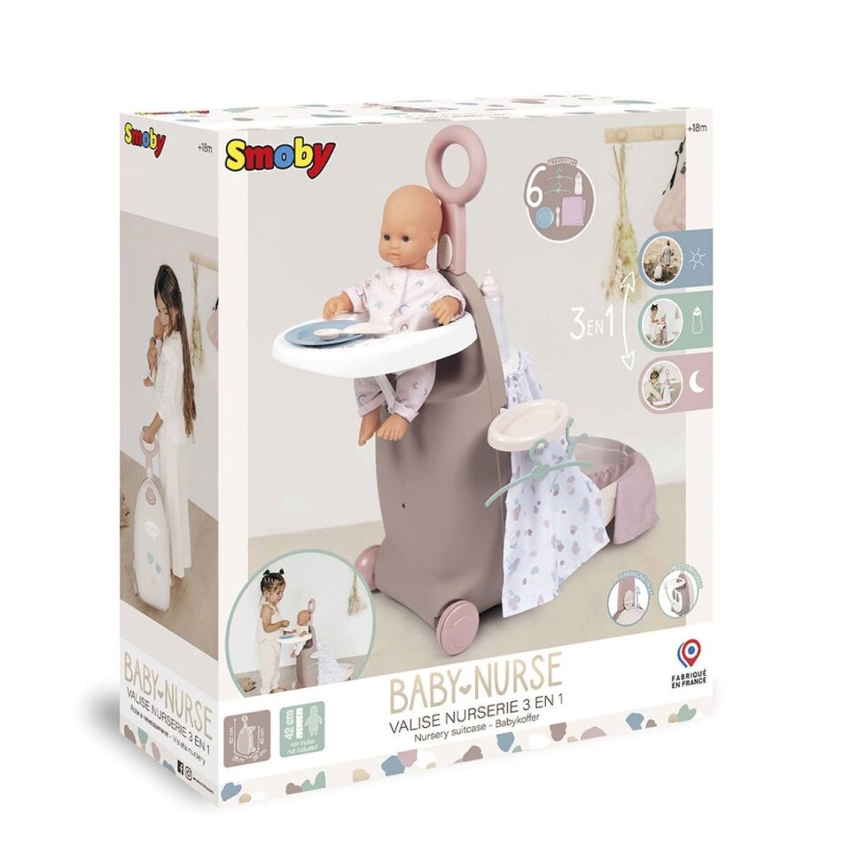Smoby Baby Nurse 3'ü 1 Arada Oyuncak Bebek Seyahat Seti 220374