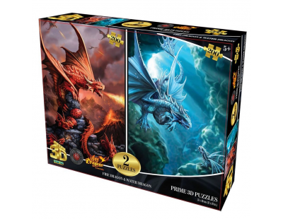 Prime 3D Ateş Ejderhası ve Su Ejderhası İkili Puzzle 200 Parça