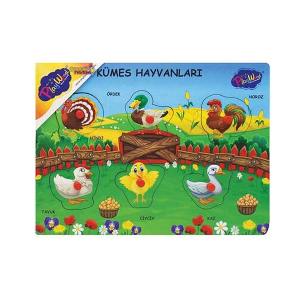 ONY-191-192-193 AHŞAP TUTMALI ÇİFTLİK SEVİMLİ KÜMES HAYVANLARI