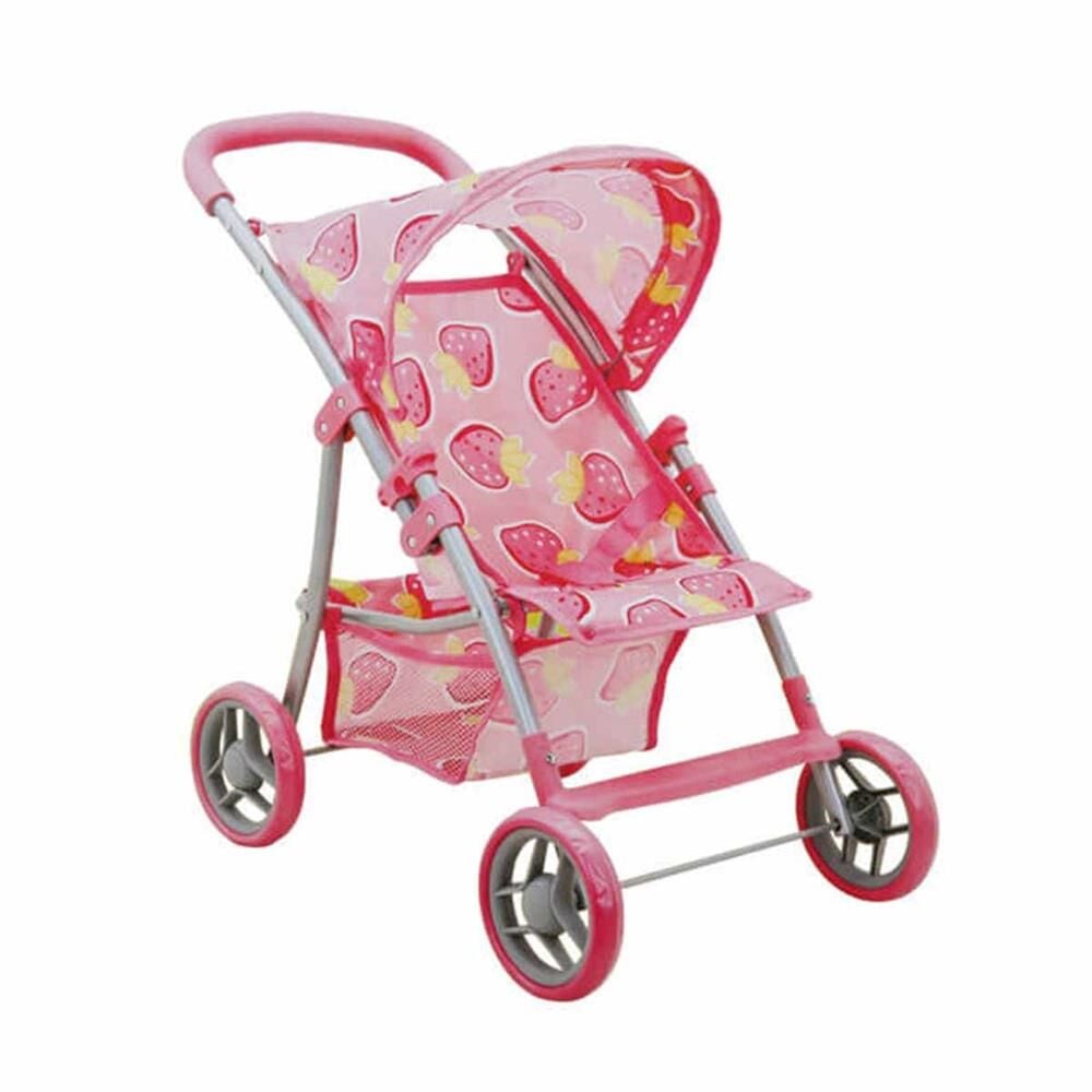 Sunman 4 Tekerlekli Çilek Desenli Metal Puset