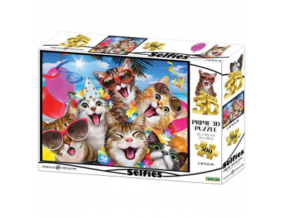 Prime 3D - Kediler Partide 500 Parça Yetişkin Puzzle