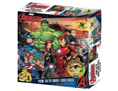 Prime 3D Marvel Avengers Çift Taraflı Puzzle 200 Parça