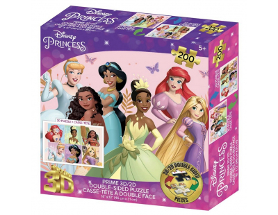 Prime 3D Disney Princess Çift Taraflı Puzzle 200 Parça