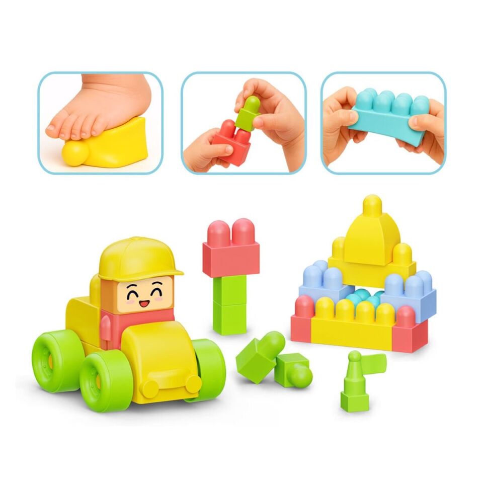 04128 YUMUŞAK BLOKİ BLOKLARI ARABA SET 24 PARÇA