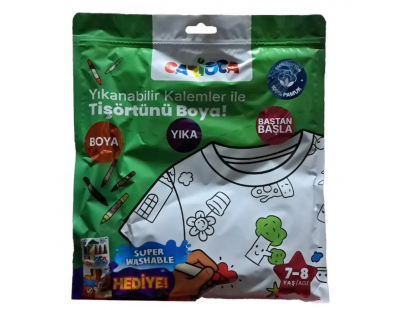 Kalem Hediyeli Boyanabilir Tişört 7-8 Yaş