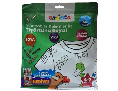 Kalem Hediyeli Boyanabilir Tişört 6-7 Yaş