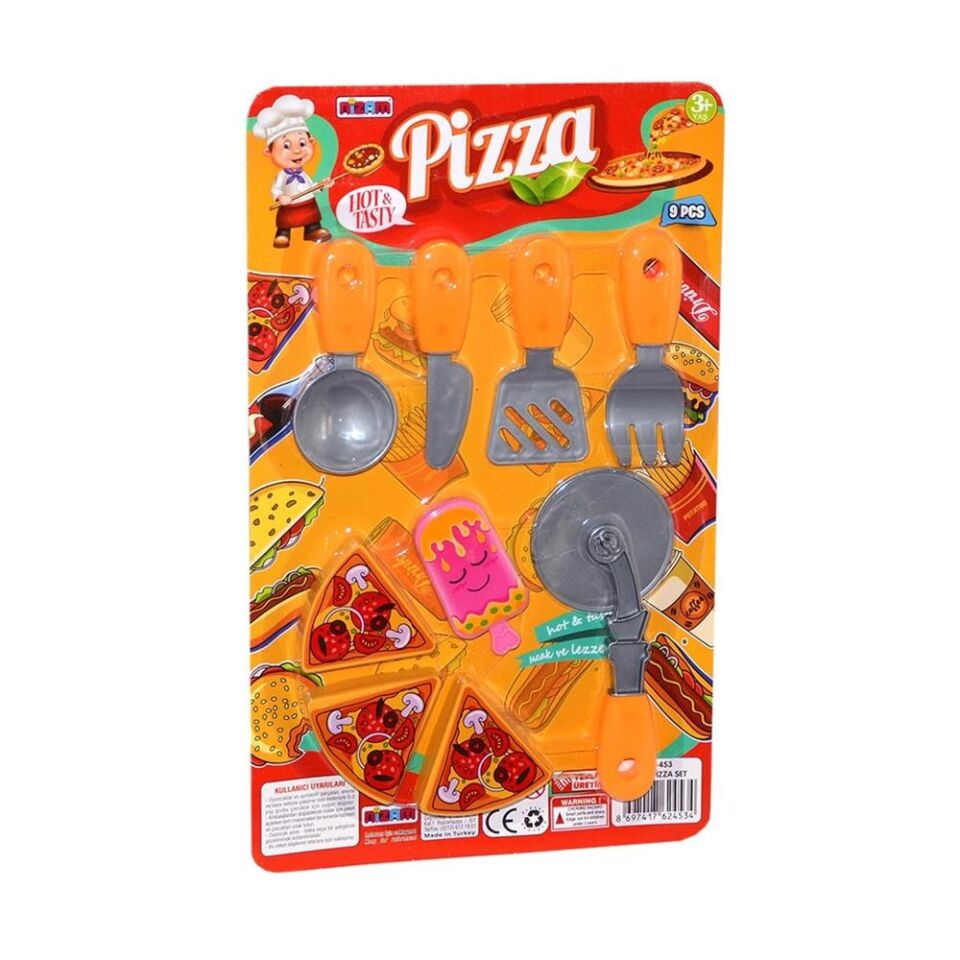 Kartelada 9 Parça Pizza Oyuncak Seti