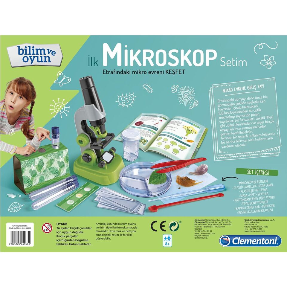 Clementoni Bilim ve Oyun İlk Mikroskop Setim 64963