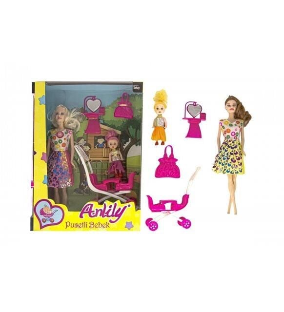 Anlily Bebek Arabalı Aksesuarlı Oyuncak Bebek