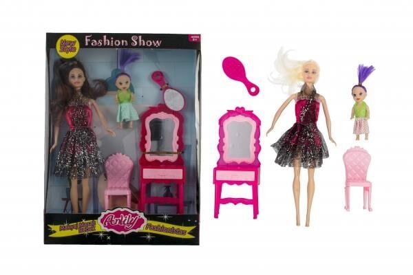 Anlily Bebek ve Oyuncak Makyaj Masası Yavrulu Bebekli