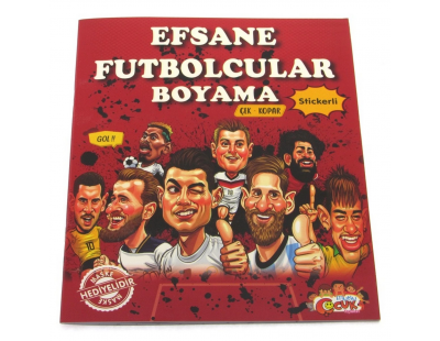 Efsane Futbolcular Çıkartmalı Maskeli Boyama Kitabı