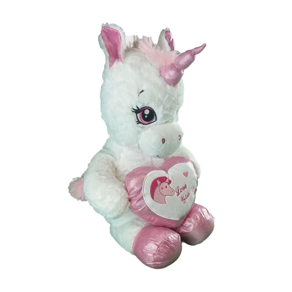 63019 Peluş 60 cm Kalpli Boynuzlu At