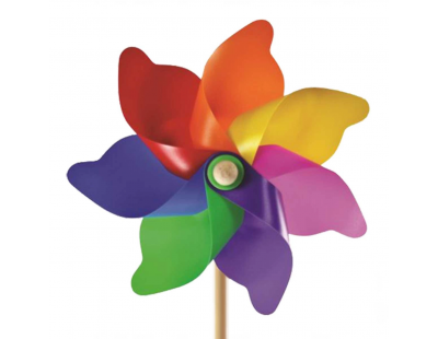 7 Kanat 30 cm Gök Kuşağı Rüzgar Gülü