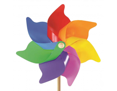 7 Kanat 35 cm Gök Kuşağı Rüzgar Gülü