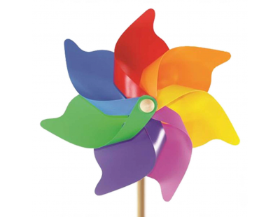 7 Kanat 45 cm Gök Kuşağı Rüzgar Gülü