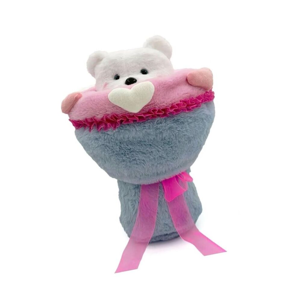 Sevgi Buketi Peluş Ayıcıklı Peluş Çiçek Buketi 40 cm
