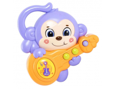 Minibo Sesli ve Işıklı Gitar Çalan Maymun