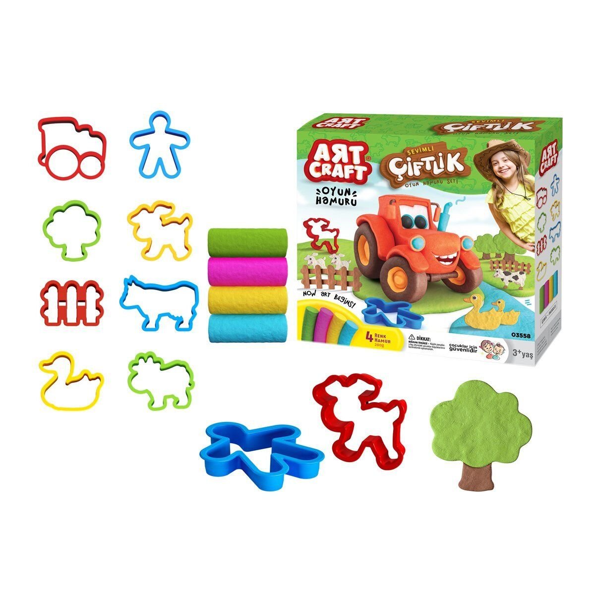 Art Craft Sevimli Çiftlik Oyun Hamuru Seti 200 gr 03558