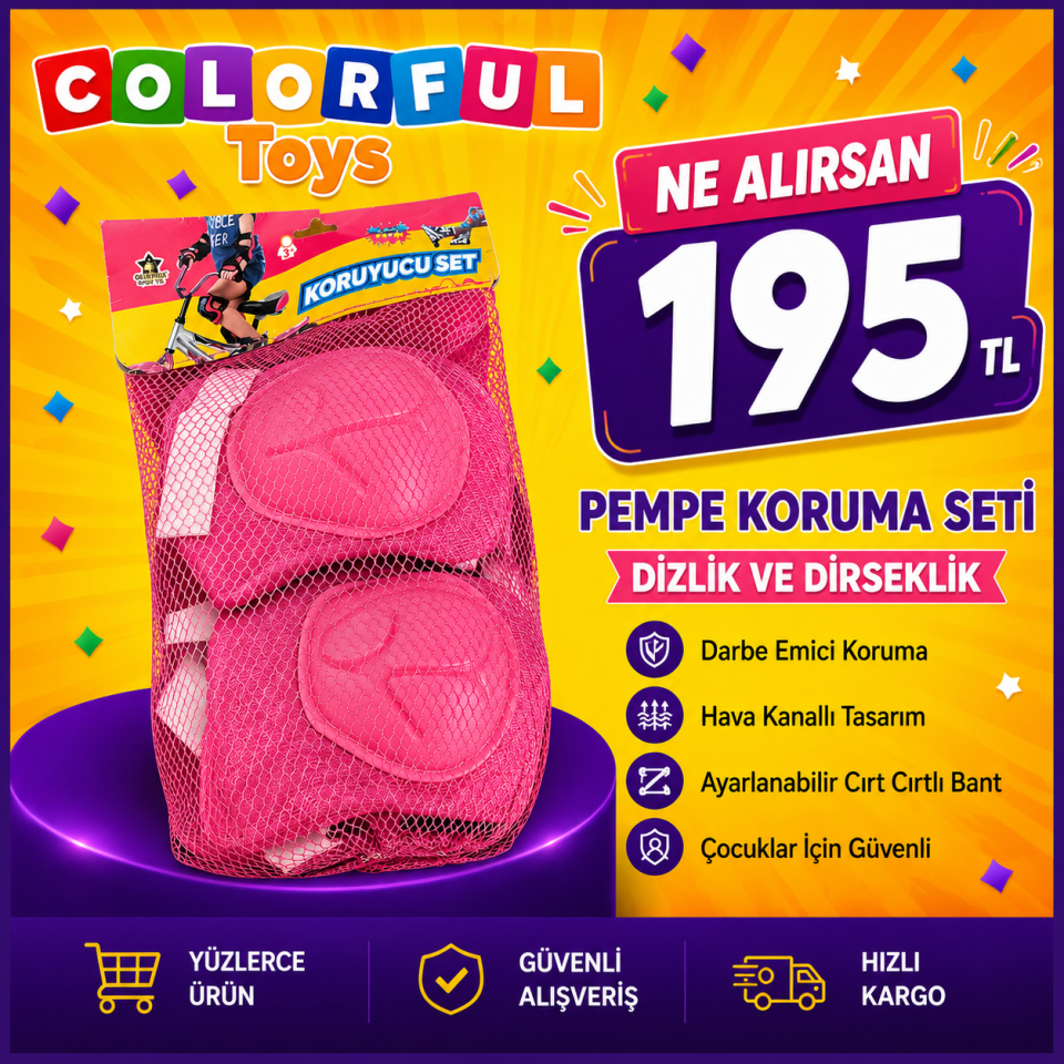 Pembe Koruyucu Set (Dizlik, Dirseklik)