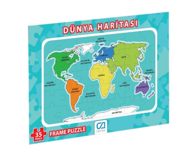 Dünya Haritası Frame Puzzle 35 Parça