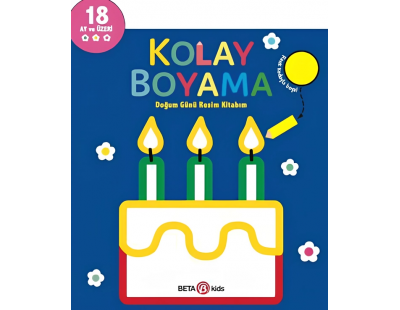 Kolay Boyama Doğum Günü Resim Kitabım