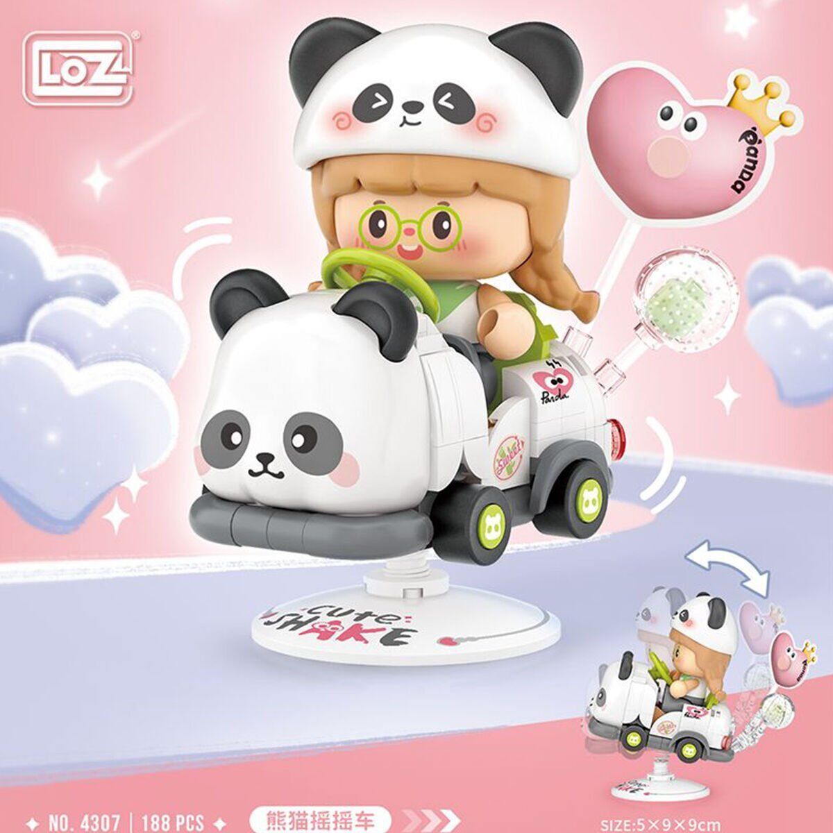 LZ-4307 LOZ PANDA SALLANAN SÜRÜŞ 188 PARÇA BLOCK OYUNCAK