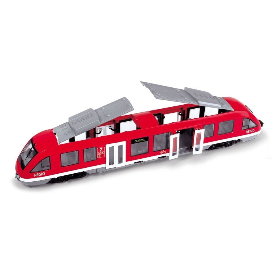 203748002 Dickie City Train free wheel interior opening doors and roof 1 43