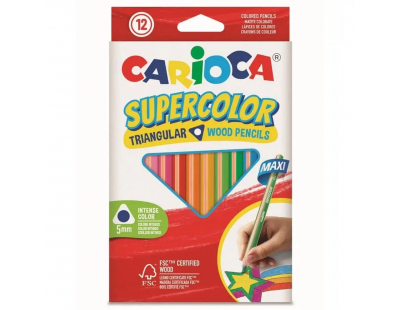 Carioca Supercolor Maxi Üçgen Kuru Boya Kalemi 12 Renk