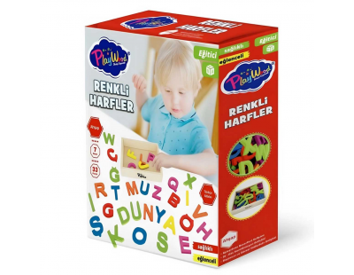 Ahşap Kasalı Renkli Harfler 33 Parça