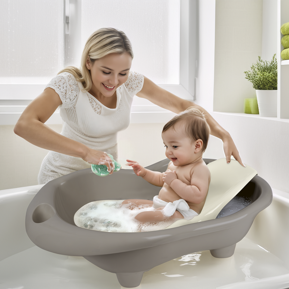7270 HİPPO OYUNCAK BEBEK YIKAMA KÜVETİ VE DESTEĞİ STONE GRİ