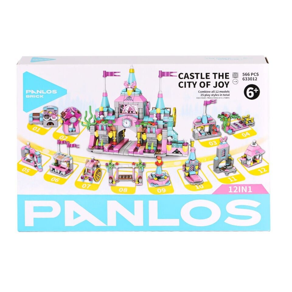 P633012 PANLOS Brick - Eğlence Şehri Kalesi 12'si 1 arada - 556 Parça Yapım Seti
