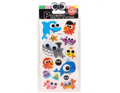 Bu-Bu Puffy Stickers Oynar Gözlü Şaşkın Balıklar