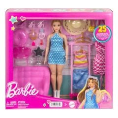 HPL78 Barbie'nin Kıyafet ve Aksesuar Askısı Oyun Seti