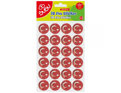 Bu-Bu Simli Eva Sticker Ay Ve Yıldız 24'lü Sticker