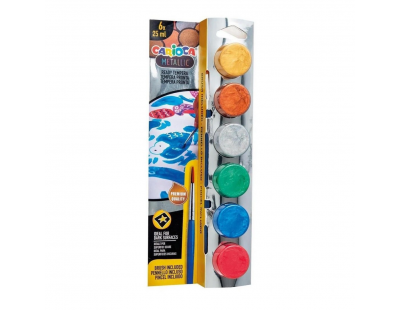 Carioca Metalik Tempera Fırçalı Suluboya Yıkanabilir 6x25 ml