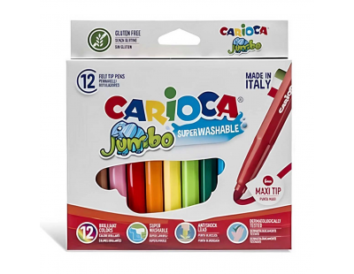 Carioca Jumbo Süper Yıkanabilir Keçeli Boya Kalemi 12 li