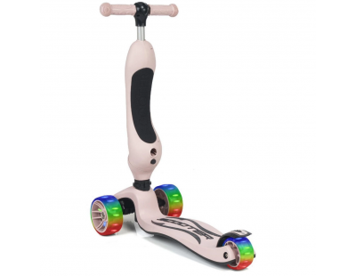 Smart Oturaklı 3 Tekerlekli Işıklı Scooter Bebe Somon