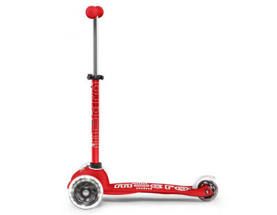 Micro Mini Deluxe LED 3 Tekerlekli Scooter Kırmızı
