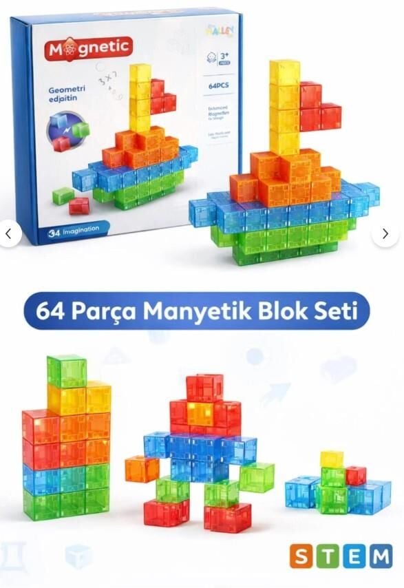 SH59838 MAGNET KÜP YAPI BLOK SETİ 64 PARÇA-ZRV