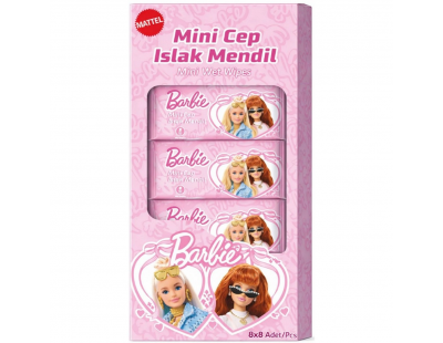 Barbie Islak Mini Cep Mendili 8'li