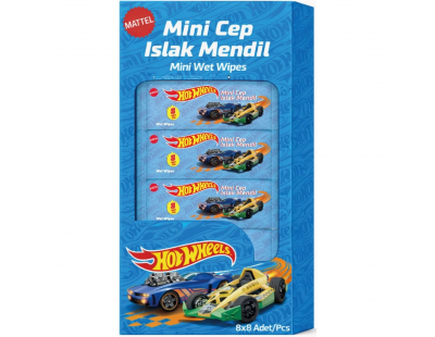 Hot Wheels Islak Mini Cep Mendili 8'li
