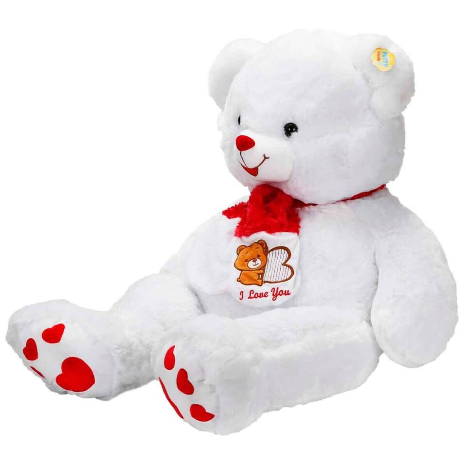 1515 SUN-JHN-PFF-SK PELUŞ AYI OTURAN KRMZ ATKILI 70CM 2R