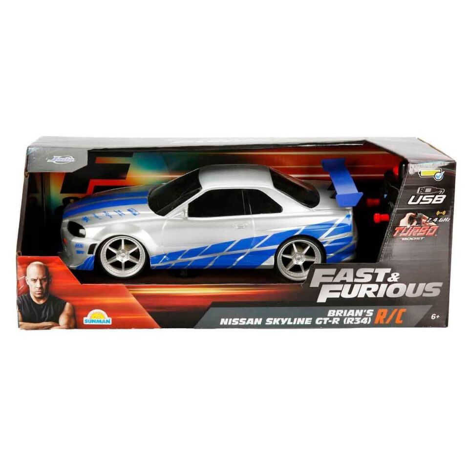 6493 SUN-SIM-JDA-R C ARABA 1 16 FAST&FURIOUS NISSAN SKYLINE GT-R FF 3 7V USB 2